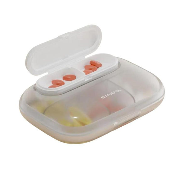 Portable Pill Box Dispenser Sealed Large Capacity Seven Days a Week Medication Organizer, Color: 6 Grids White