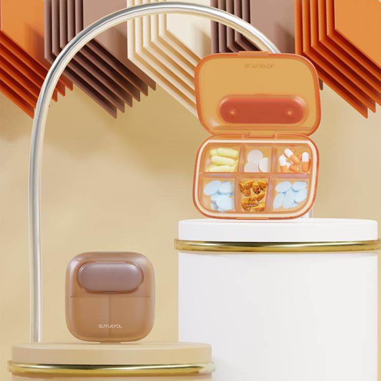 Portable Pill Box Dispenser Sealed Large Capacity Seven Days a Week Medication Organizer, Color: 4 Grids White