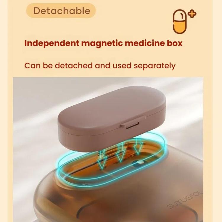 Portable Pill Box Dispenser Sealed Large Capacity Seven Days a Week Medication Organizer, Color: 4 Grids Gray
