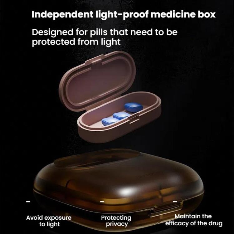 Portable Pill Box Dispenser Sealed Large Capacity Seven Days a Week Medication Organizer, Color: 6 Grids Gray