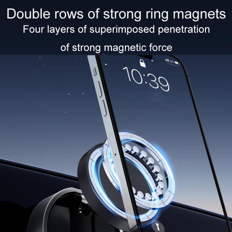 T20 Magnetic Car Phone Holder Car Center Console Navigation Portable Folding Stand(Black)