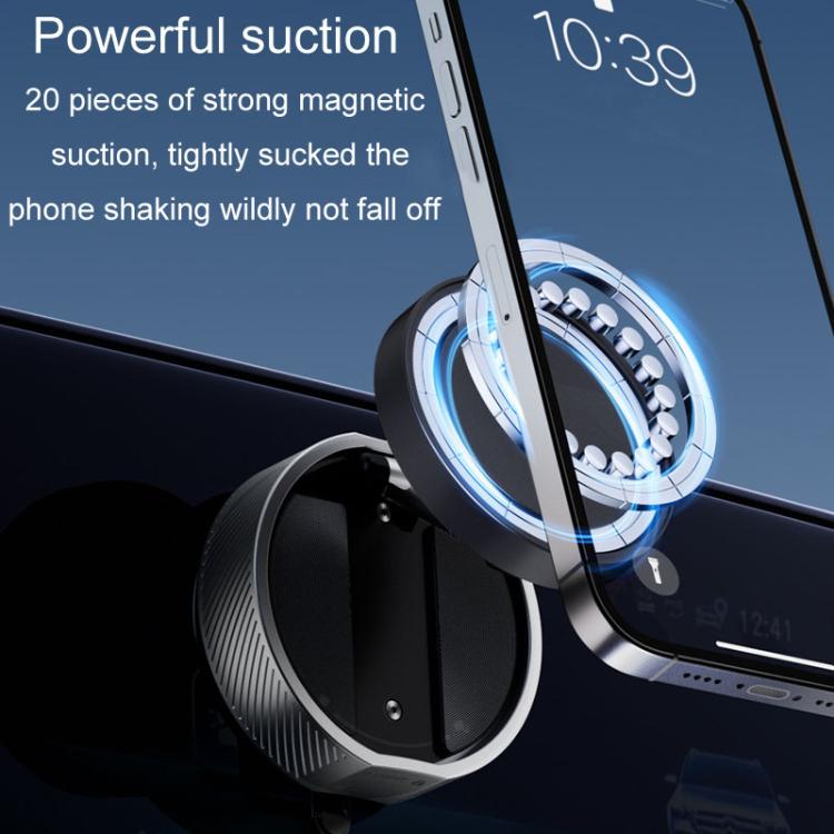 T20 Magnetic Car Phone Holder Car Center Console Navigation Portable Folding Stand(Black)