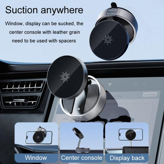 T20 Magnetic Car Phone Holder Car Center Console Navigation Portable Folding Stand(Black)