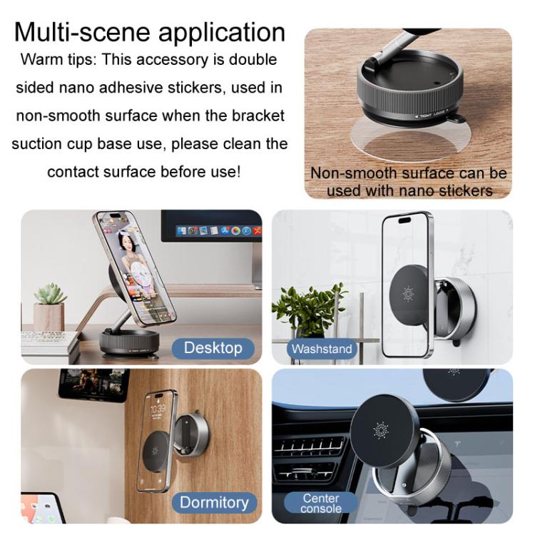 T20 Magnetic Car Phone Holder Car Center Console Navigation Portable Folding Stand(Black)
