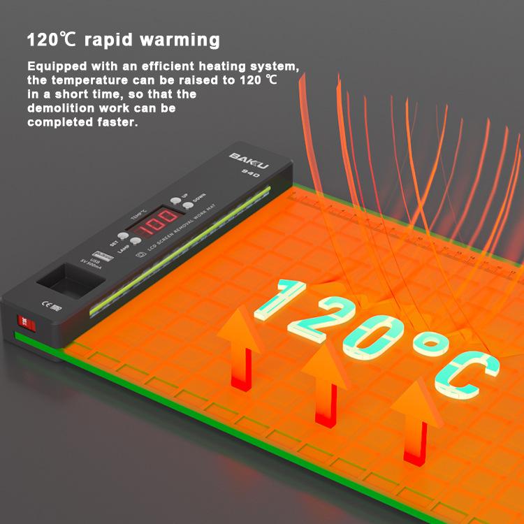 BAKU BA-940 16-inch LCD Screen Removal Work Mat With Heating System and Dust Lighting EU Plug
