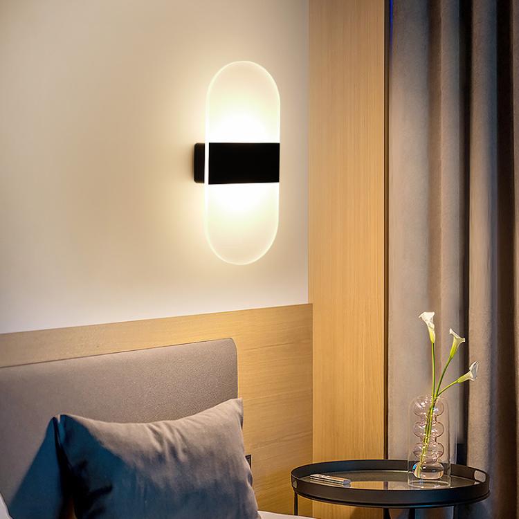 Magnetic Acrylic Smart Induction Night Light Rechargeable Wall Lamp Bedroom Bedside Lamp White Arc White Light