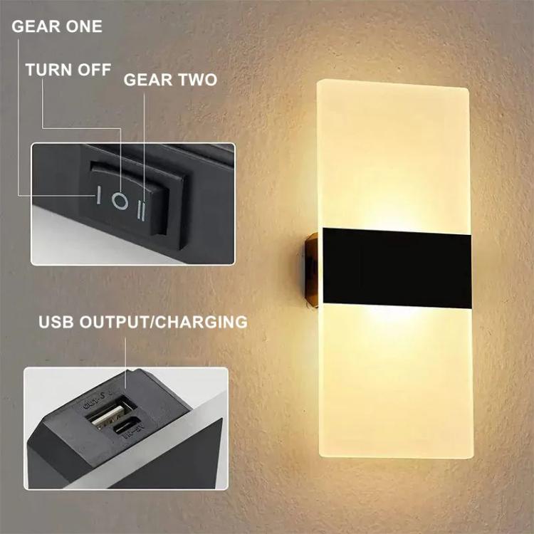 Magnetic Acrylic Smart Induction Night Light Rechargeable Wall Lamp Bedroom Bedside Lamp White Arc White Light
