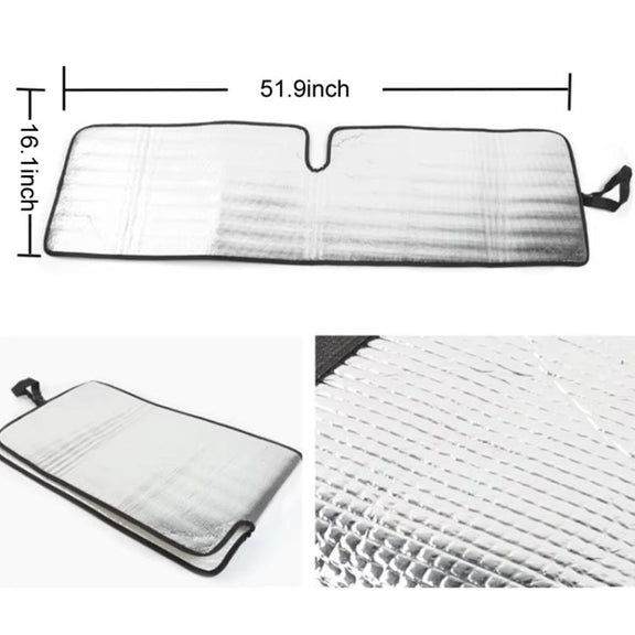 51.9 x 16.1inch For Jeep 2007-2017 Wrangler JK Car Front Windshield Sunshade(Black+Silver)