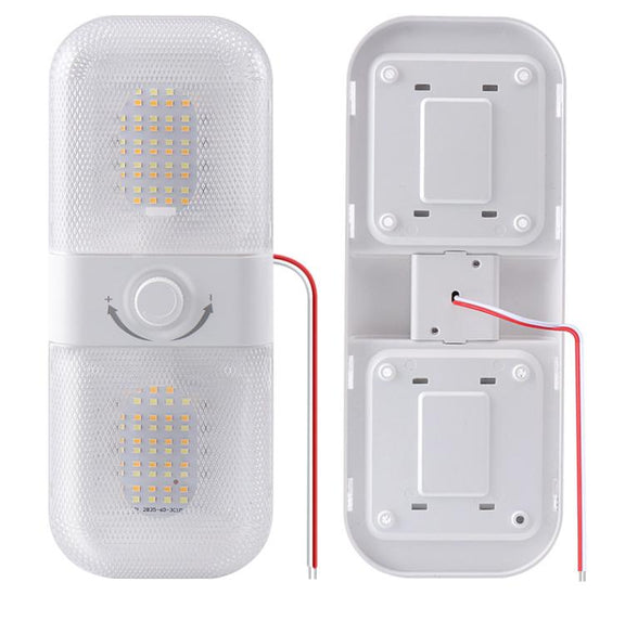 12-24V RV Light 120 LEDs 3-Color Temperature Rotary Button Dimming Roof Light FC01