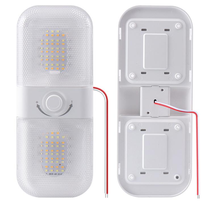 12-24V RV Light 120 LEDs 3-Color Temperature Rotary Button Dimming Roof Light FC01
