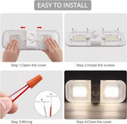 12-24V RV Light 120 LEDs 3-Color Temperature Rotary Button Dimming Roof Light FC01
