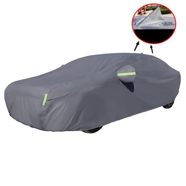 Hatchback Car EVA Plus Velvet Thickened Heat Insulation Sunshade With Shark Fin, Size: XXL 5.2x1.85x1.75m