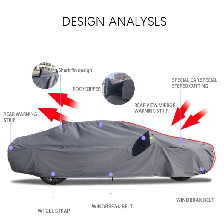 Hatchback Car EVA Plus Velvet Thickened Heat Insulation Sunshade With Shark Fin, Size: L 4.2x1.7x1.6m