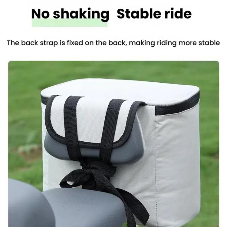 Electrical Motorcycle Water-resistant Rear Backrest Hanging Bag Large Capacity Helmet Storage Bag(White)