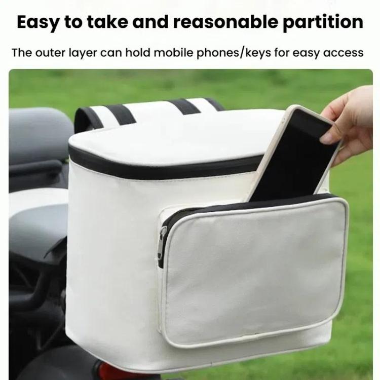 Electrical Motorcycle Water-resistant Rear Backrest Hanging Bag Large Capacity Helmet Storage Bag(White)