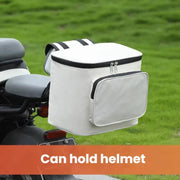 Electrical Motorcycle Water-resistant Rear Backrest Hanging Bag Large Capacity Helmet Storage Bag(White)