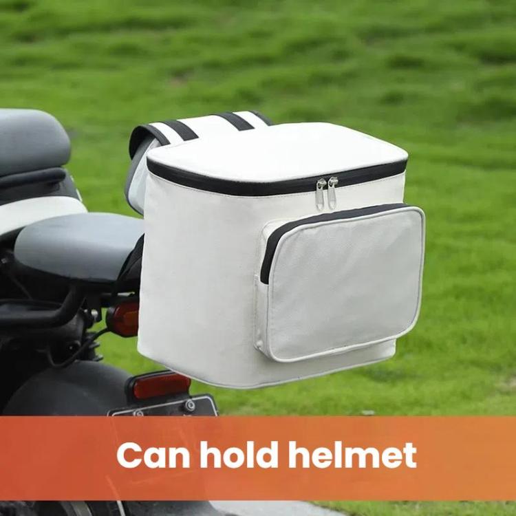 Electrical Motorcycle Water-resistant Rear Backrest Hanging Bag Large Capacity Helmet Storage Bag(White)