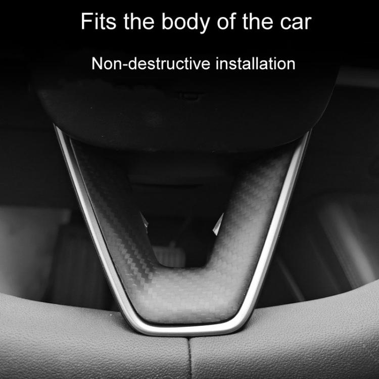 For Tesla Model 3 Car Modification Interior Carbon Fiber Steering Wheel Patch, Style: Matte