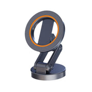 JK-319 Universal Foldable Car Cell Phone Holder Car Dashboard Rotating Magnetic Navigation Mount(Black)