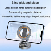 JK-319 Universal Foldable Car Cell Phone Holder Car Dashboard Rotating Magnetic Navigation Mount(Black)