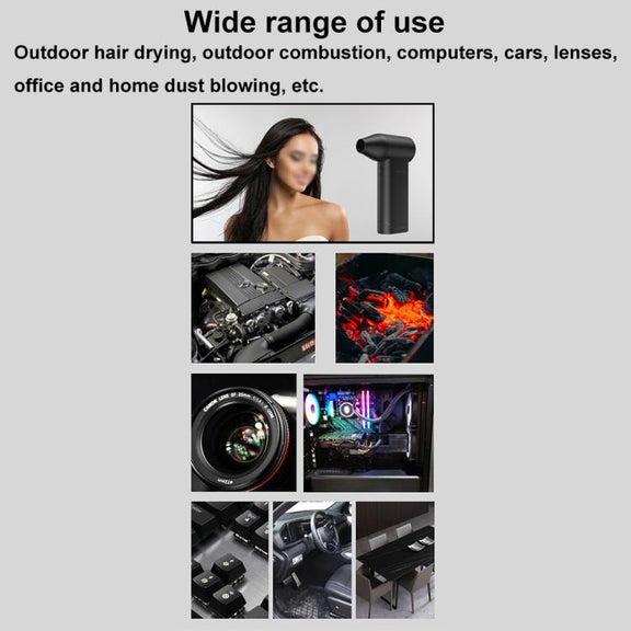 X5 130000 RPM High Speed Motor Dust Blowing Handheld Fan Mini Outdoor Camping Fire Blower(Black)