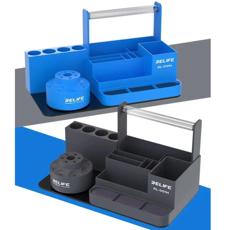 RELIFE RL-001H Rotary Organizer Cell Phone Repair Tool Parts Screwdriver Storage Rack(Blue)