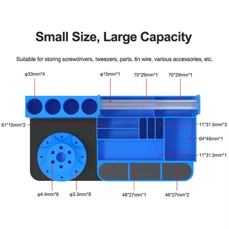 RELIFE RL-001H Rotary Organizer Cell Phone Repair Tool Parts Screwdriver Storage Rack(Gray)