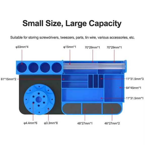 RELIFE RL-001H Rotary Organizer Cell Phone Repair Tool Parts Screwdriver Storage Rack(Blue)