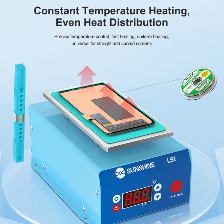 SUNSHINE LS1 Mobile Phone LCD Screen Repair Heated Separator Curved Straight Screen Frame Removal Machine