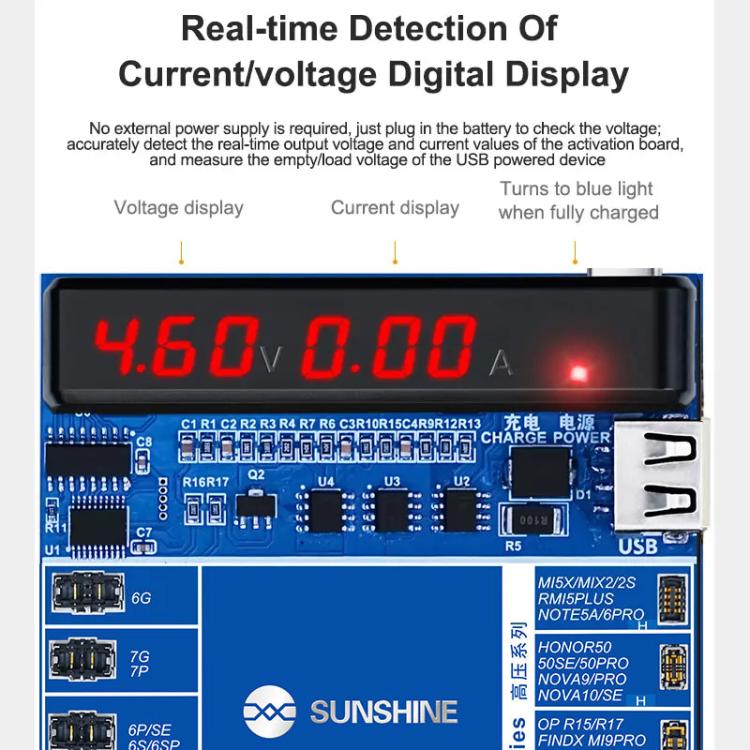 SUNSHINE SS-916 Ultra Charging Activation Fixture 5-9V Adaptive Voltage Support iPhone 16 Series and Android Models