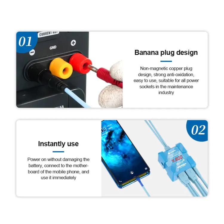 SUNSHINE iBoot C For Android 8V High Voltage Power Supply Test Boot Line Cell Phone Repair Tool Battery Cable HW Boot Cable