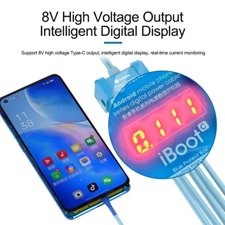 SUNSHINE iBoot C For Android 8V High Voltage Power Supply Test Boot Line Cell Phone Repair Tool Battery Cable HW Boot Cable