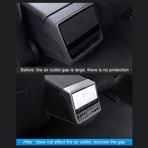 For Tesla New Model 3 / Y Car Rear Air Conditioning Vent Protection Frame, Style: Matte Carbon Pattern
