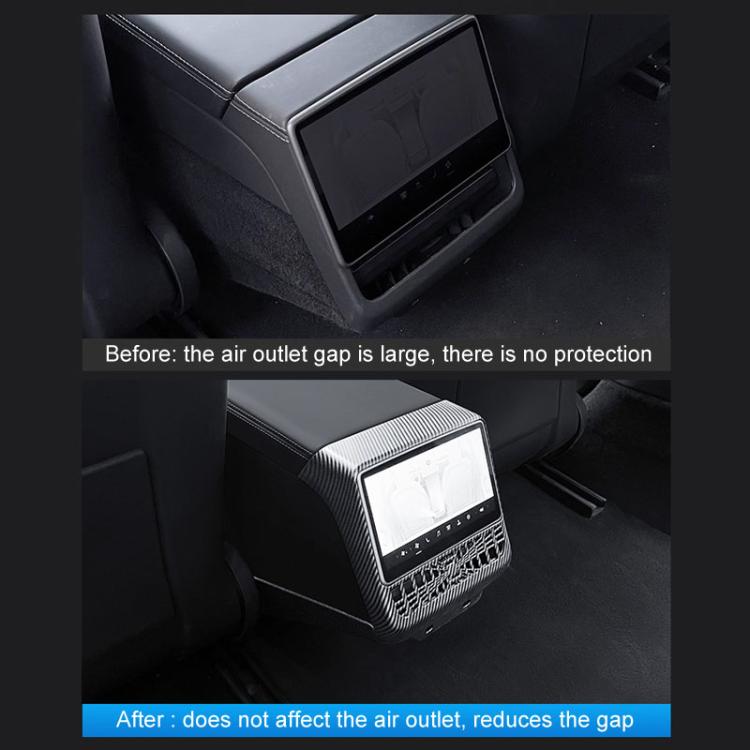 For Tesla New Model 3 / Y Car Rear Air Conditioning Vent Protection Frame, Style: Matte Carbon Pattern