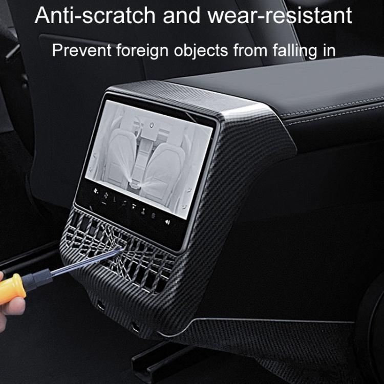 For Tesla New Model 3 / Y Car Rear Air Conditioning Vent Protection Frame, Style: Matte Carbon Pattern