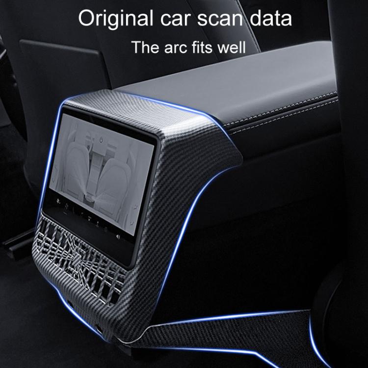 For Tesla New Model 3 / Y Car Rear Air Conditioning Vent Protection Frame, Style: Matte Carbon Pattern