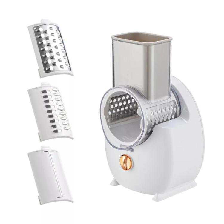 CY-661 3-in-1 Kitchen Multifunctional Roller Electric Vegetable Cutter, Spec: White US Plug