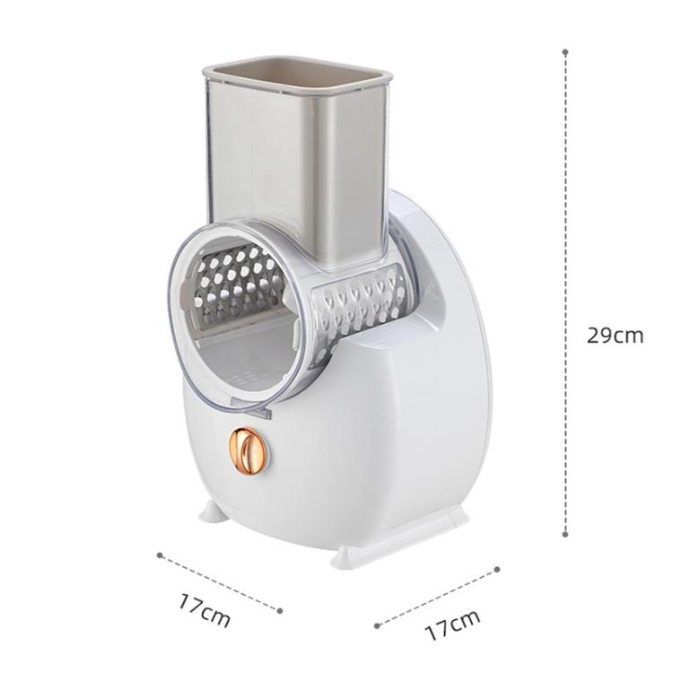 CY-661 3-in-1 Kitchen Multifunctional Roller Electric Vegetable Cutter, Spec: White UK Plug