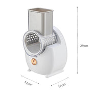 CY-661 3-in-1 Kitchen Multifunctional Roller Electric Vegetable Cutter, Spec: White UK Plug