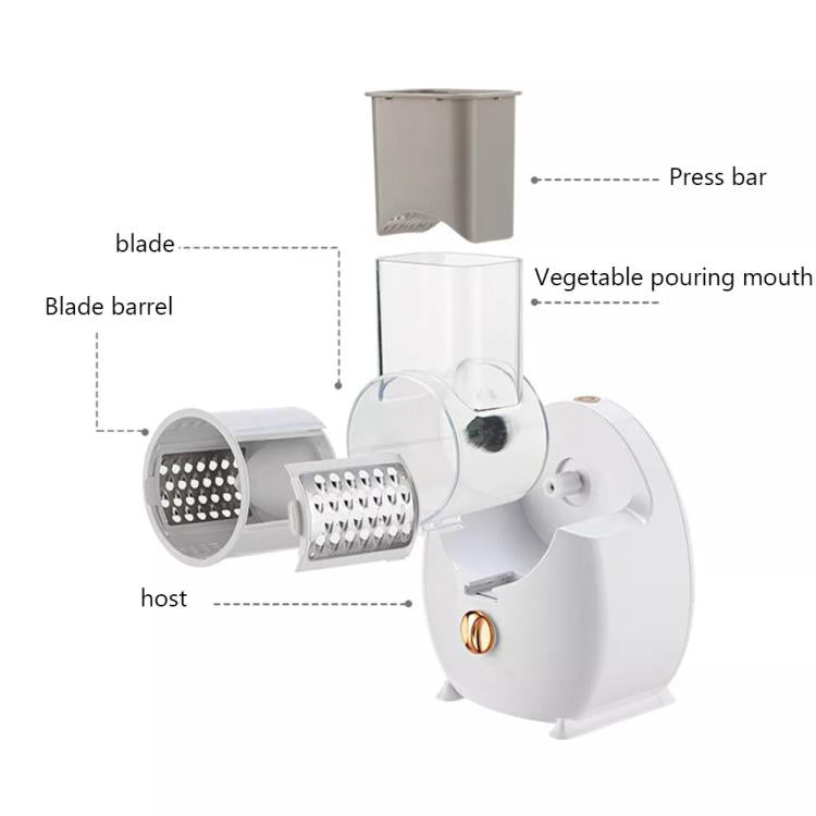 CY-661 3-in-1 Kitchen Multifunctional Roller Electric Vegetable Cutter, Spec: Green UK Plug