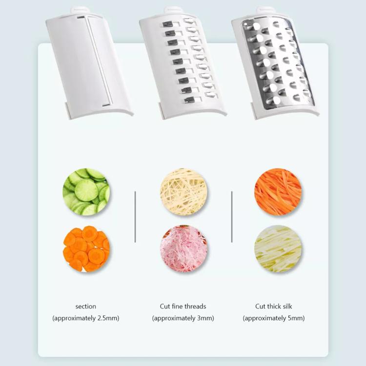 CY-661 3-in-1 Kitchen Multifunctional Roller Electric Vegetable Cutter, Spec: White Wireless Model