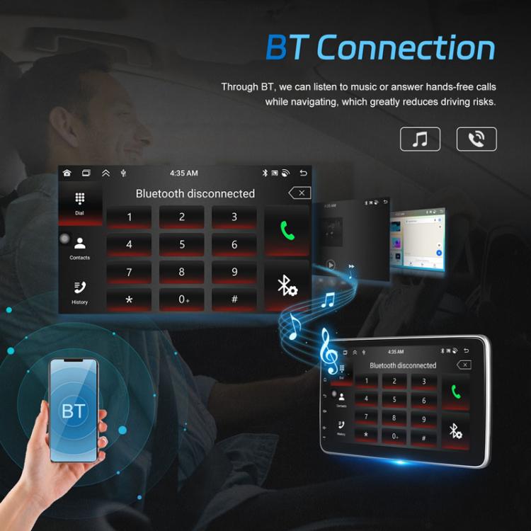 4+64G 10 Inch Android 13.0 Universal Player Car Reversing Center Control Integrated Machine(Standard)