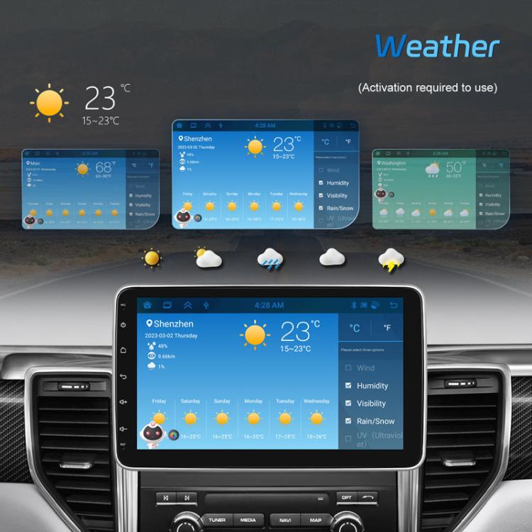 4+64G 10 Inch Android 13.0 Universal Player Car Reversing Center Control Integrated Machine(Standard)