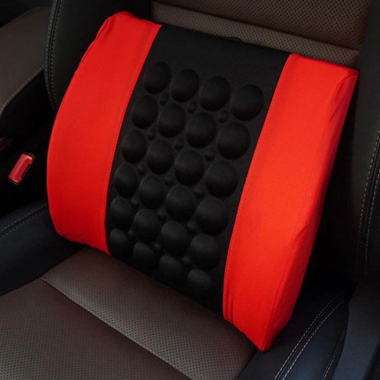 Automotive Universal Electrical Massage Lumbar Cushion Car Lumbar Support Pad(Black And Red)