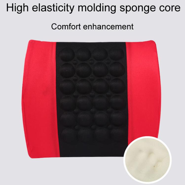 Automotive Universal Electrical Massage Lumbar Cushion Car Lumbar Support Pad(Black And Red)