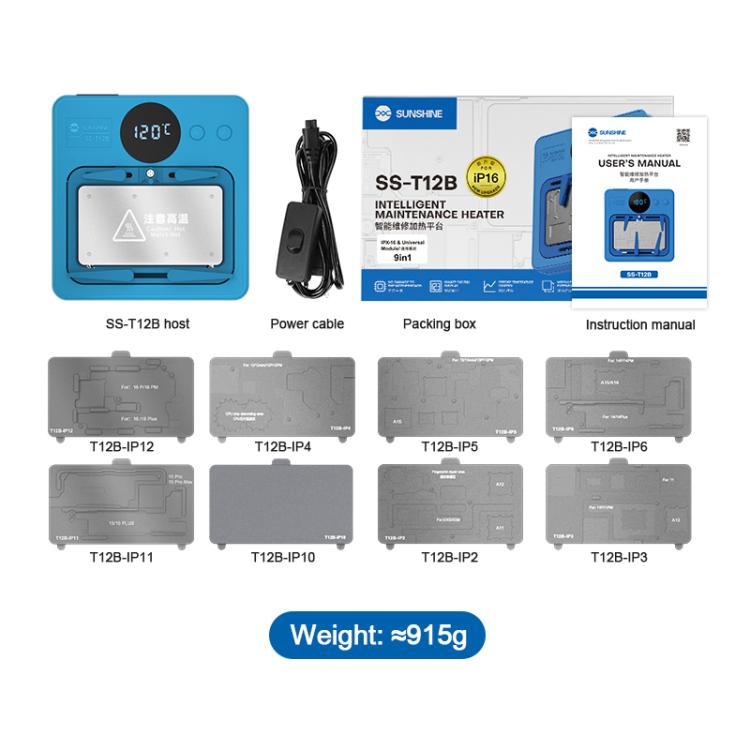 SUNSHINE SS-T12B 9 In 1 Mobile Phone Motherboard Smart Repair Heating Platform Kit Support IP7G-16PM/Android Universal