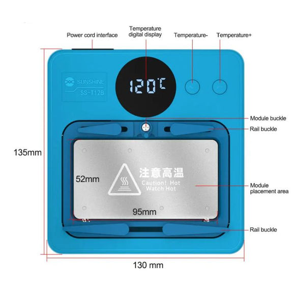 SUNSHINE SS-T12B 13 In 1 Mobile Phone Motherboard Smart Repair Heating Platform Kit Support IP7G-16PM/Android Universal