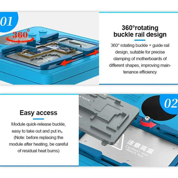 SUNSHINE SS-T12B 13 In 1 Mobile Phone Motherboard Smart Repair Heating Platform Kit Support IP7G-16PM/Android Universal