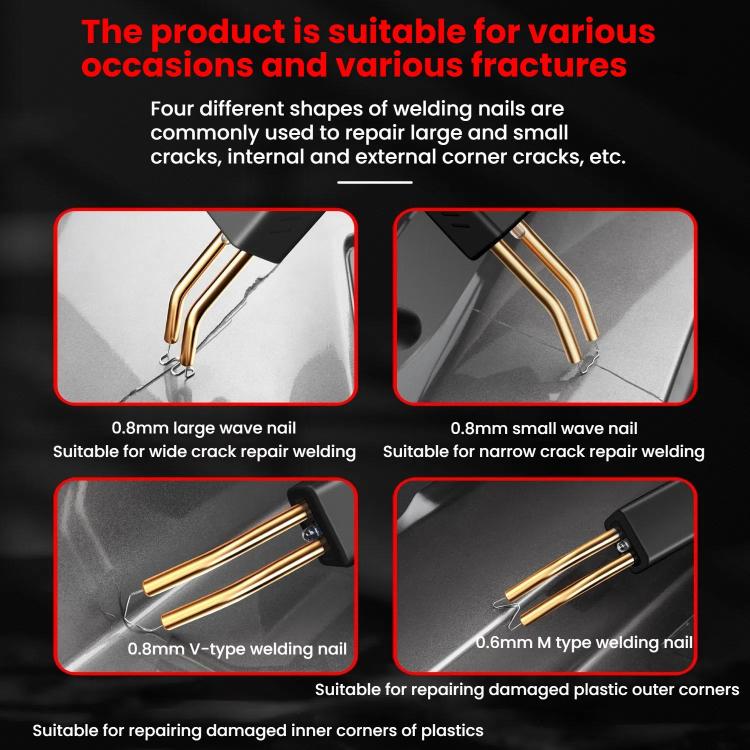 Rechargeable Car Bumper Plastic Repair Welding Machine, Specification: Black+1200 Welding Nails