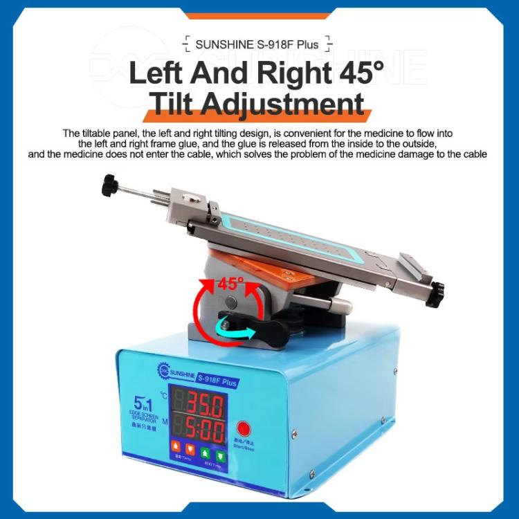 SUNSHINE S-918F Plus 5 In 1 Curved Screen Separator Mobile Phone LCD Screen Repair Separator Heating Platform(EU Plug)